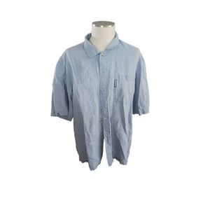 Columbia men's cotton short sleeve linen vintage casual button down shirt